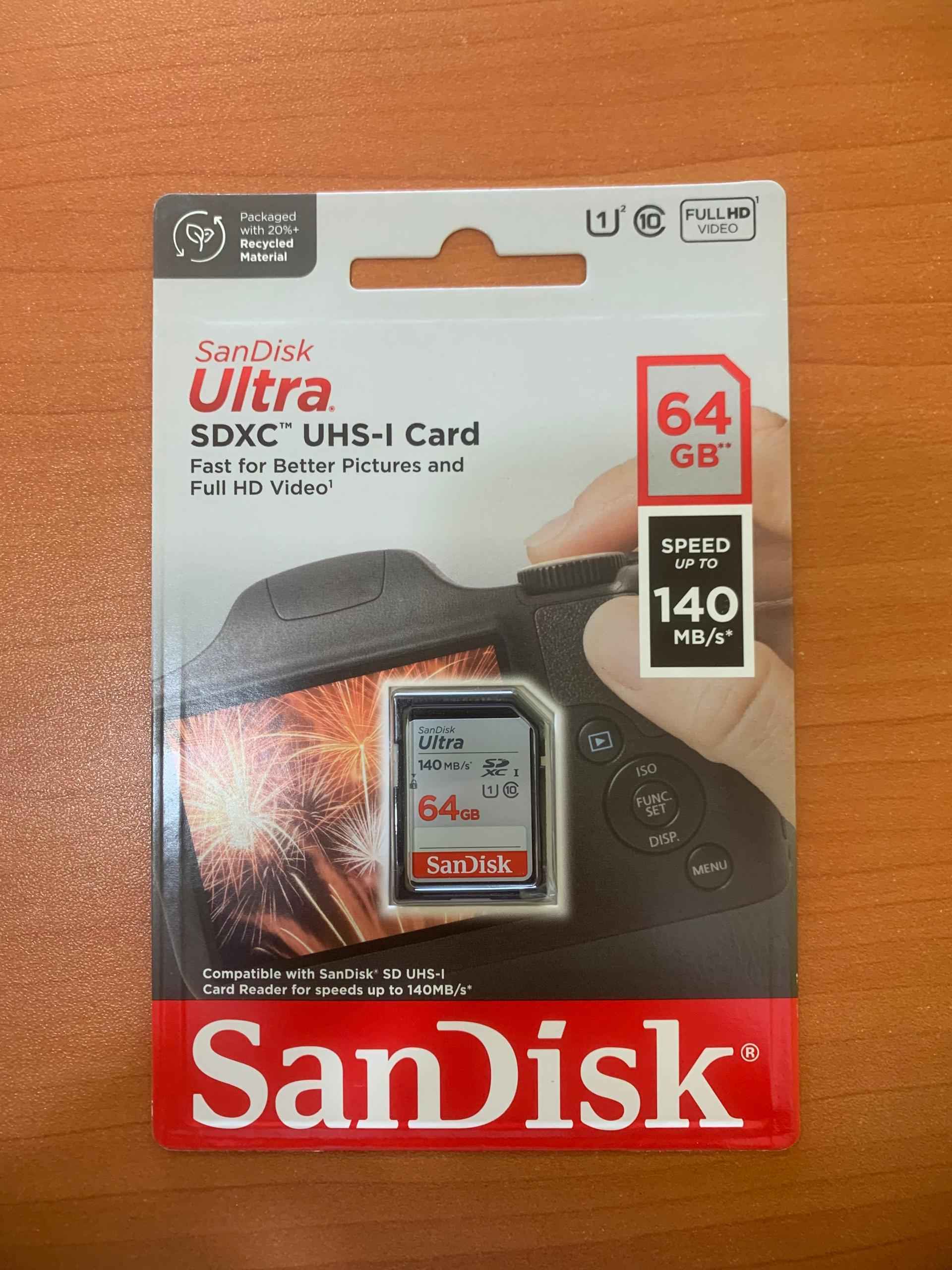 Sandisk Ultra SDHC Camera Memory Card - 64gb 140mbps